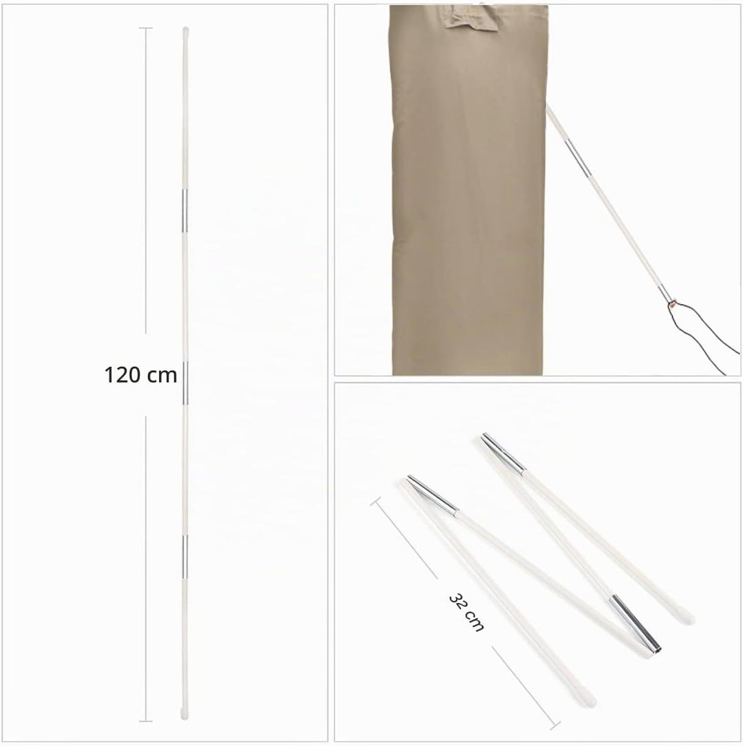 Sekey Schutzhülle für DoppelSonnenschirm, Abdeckhauben für Sonnenschirm Taupe 160×62 cm Taupe, 160×6
