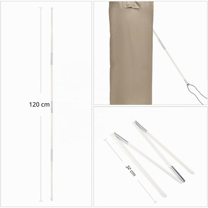 Sekey Schutzhülle für DoppelSonnenschirm, Abdeckhauben für Sonnenschirm Taupe 160×62 cm Taupe, 160×6
