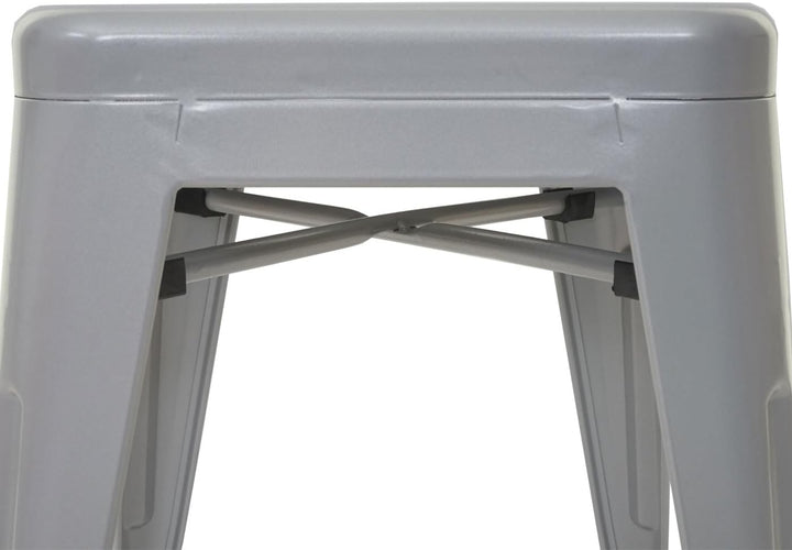 4er-Set Hocker HWC-A73, Metallhocker Sitzhocker, Metall Industriedesign stapelbar - grau, Grau