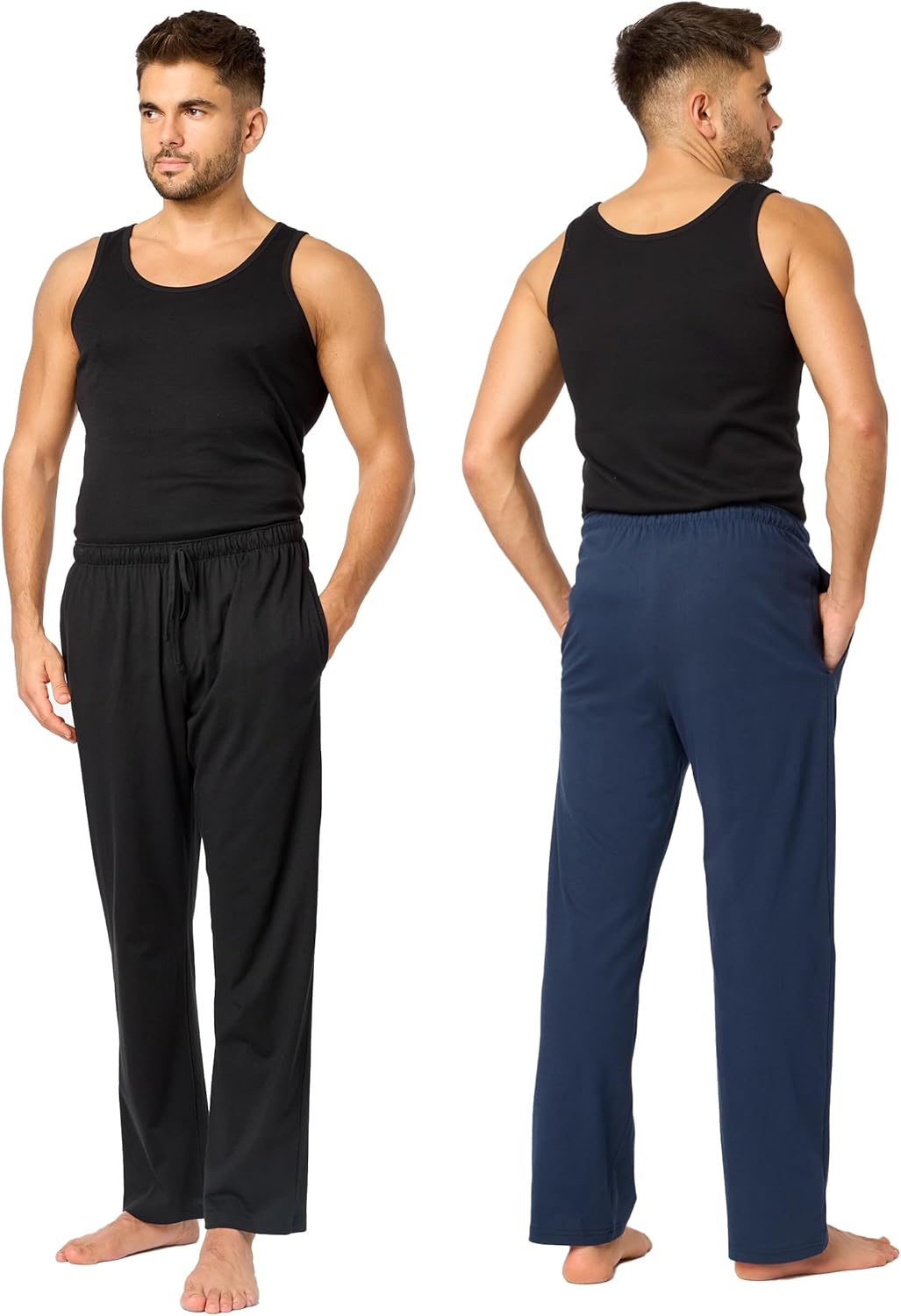 Timone Herren Schlafanzugshose Lang Pyjamahose aus Baumwolle Freizeithose Schlafhose Loungewearhose