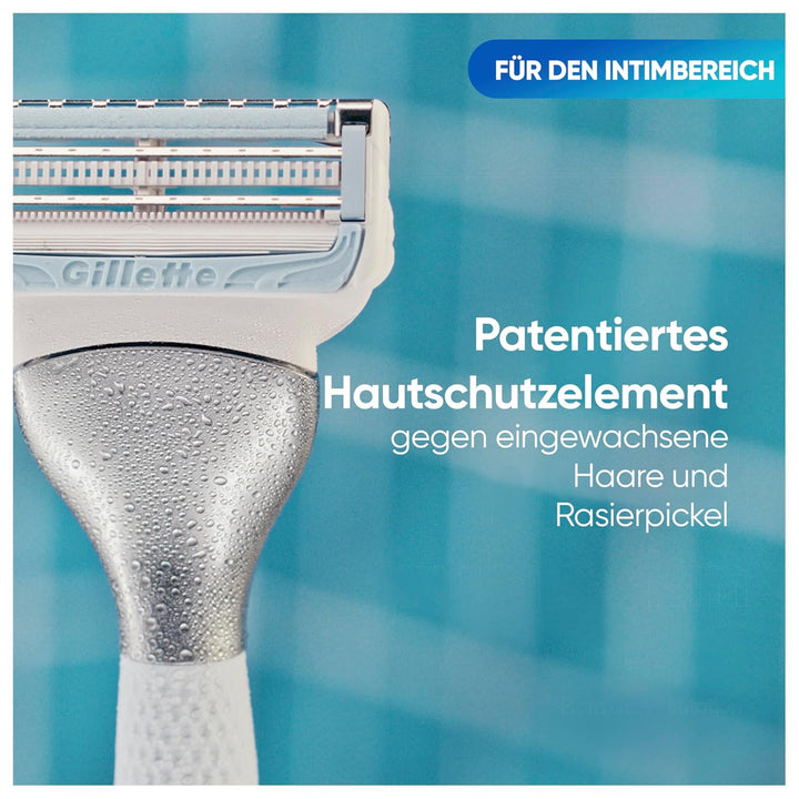 Venus Satin Care Damenrasierer für den Intimbereich - 4 Ersatzklingen Rasierer + 4 Klingen, Rasierer