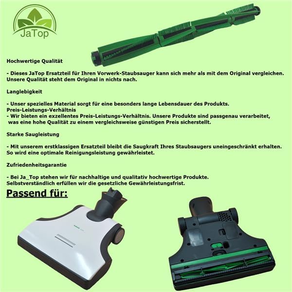 JaTop Top Qualität Ersatzbürste Rundbürste Bürste grün passend für Vorwerk Elektrobürste EB400 EB 40