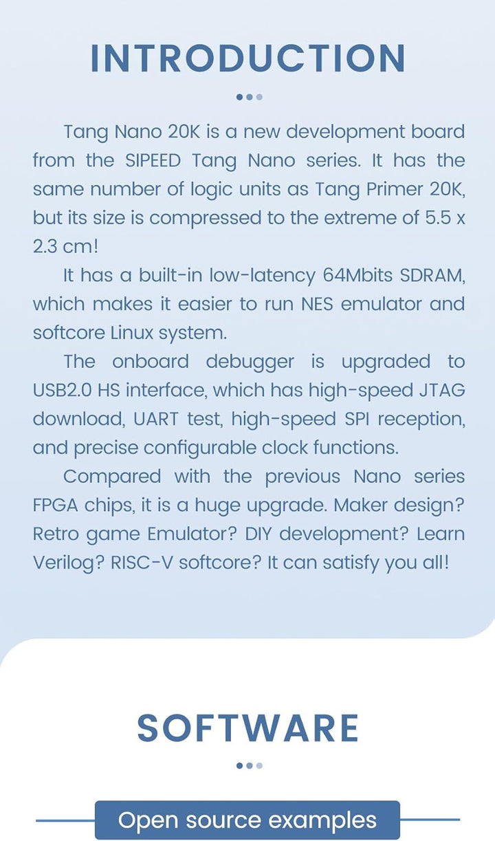 youyeetoo Sipeed Tang Nano 20K FPGA Development Board MCU, with LUT4, HDMI, for RISC-V and Embedded