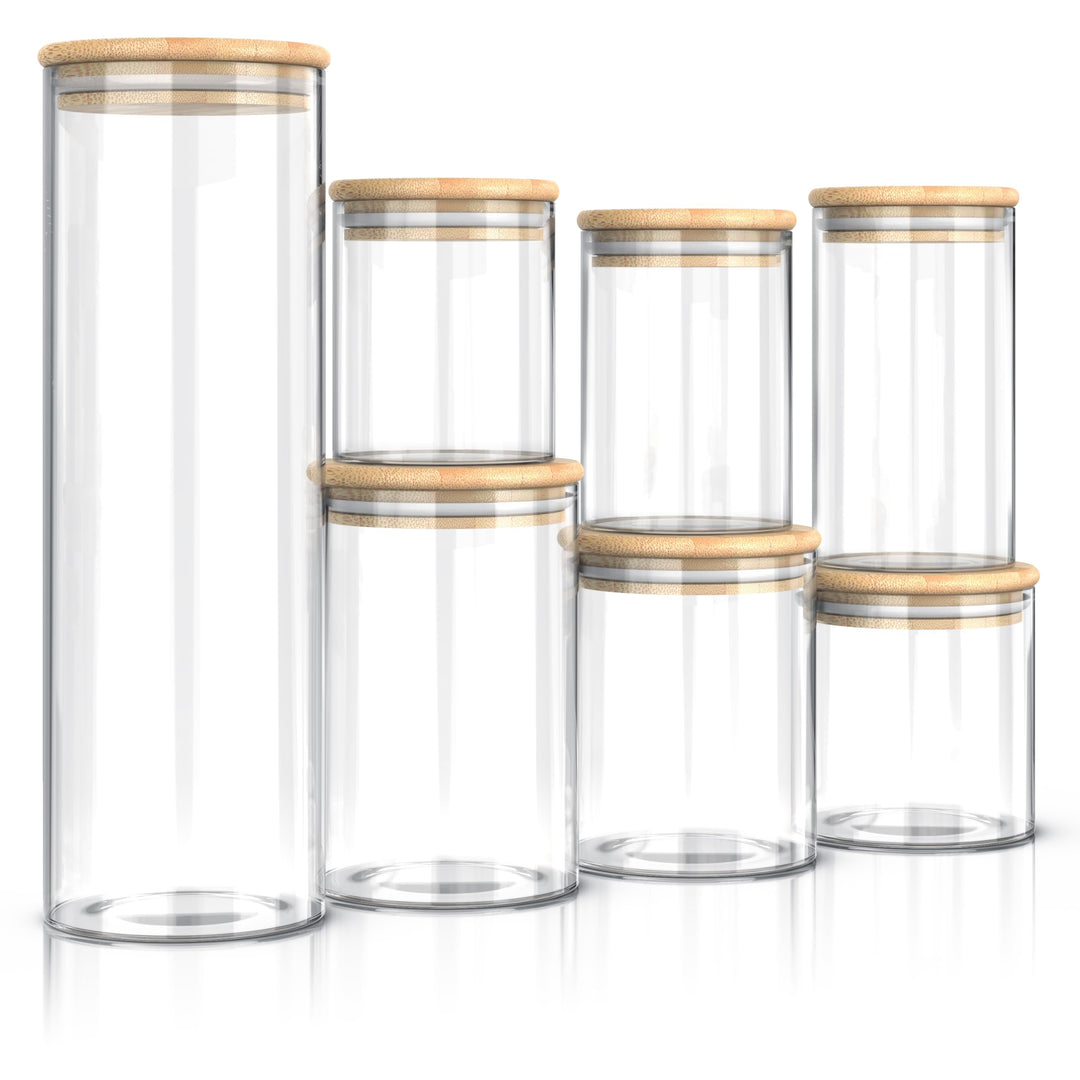 Arendo Vorratsgläser mit Deckel Luftdicht 7er Set, Vorratsdosen Glas mit Deckel Pasta, Vorratsdosen