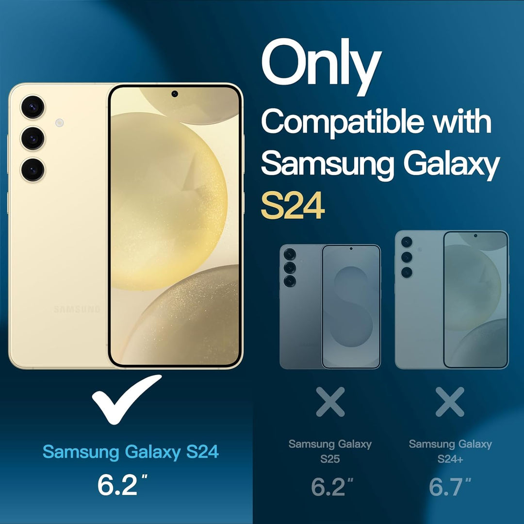 JETech 5 in 1 Matt Hülle für Samsung Galaxy S24 5G mit 2 Stück Schutzfolie und Kameraschutz, Translu