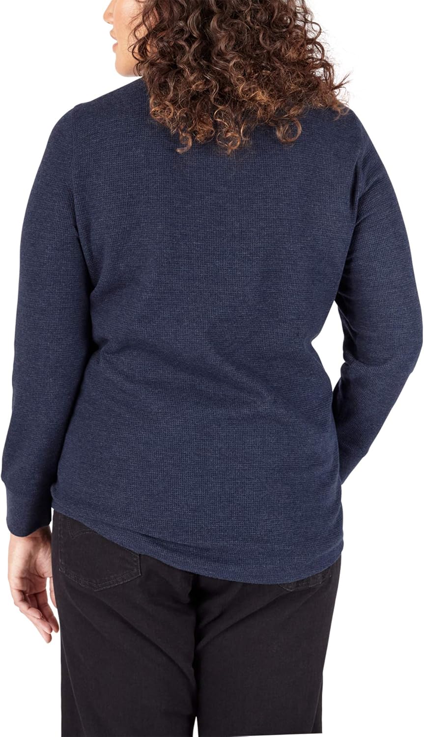 Dickies Damen Long Sleeve Crew Neck Thermal Arbeits-T-Shirt 1X Tinte Navy Single Dye, 1X Tinte Navy