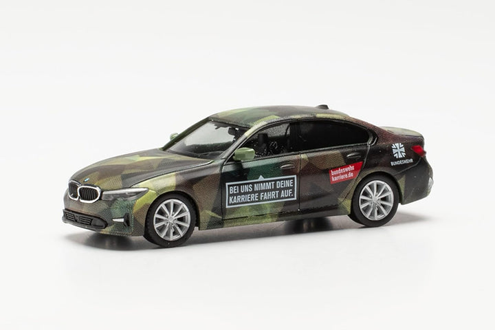 Herpa Modellauto BMW 3er Limousine „Bundeswehr Personal“, originalgetreu im Massstab 1:87, Auto Mode