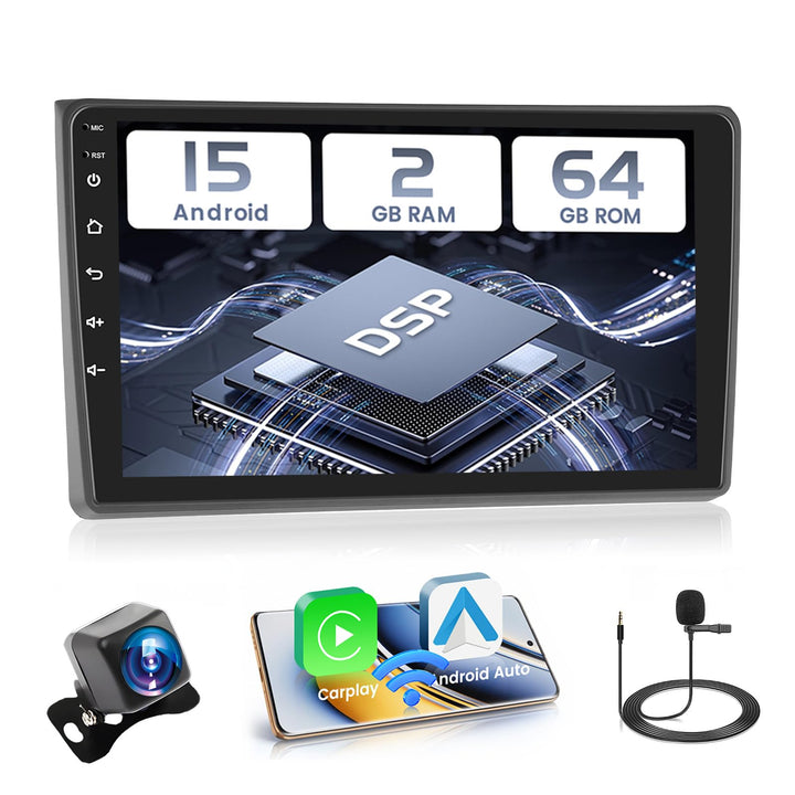 Hikity [2+64GB] Android 15 Autoradio für Audi A4 S4 RS4 8E B6 B7 (2000-2009) Radio Wireless Carplay