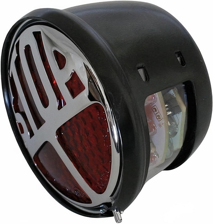 ShinYo LED Rücklicht STOP Ø68,5mm mit Nr.-Beleuchtung schwarz