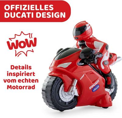 Chicco Ducati 1198 RC Motorrad mit Intuitiver Funkfernsteuerung, Ferngesteuertes Motorrad mit Hupe u