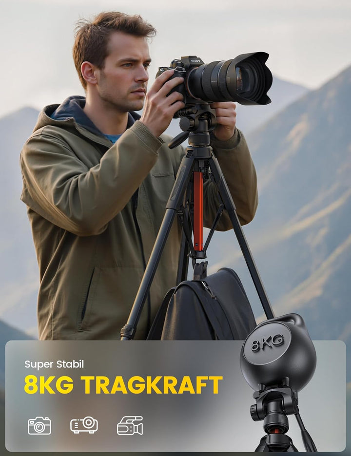 Lamicall Stativ Kamera, Kamerastativ Tripod - [Patentierte Schnellöffnung] Super Stabiles Camera Tri