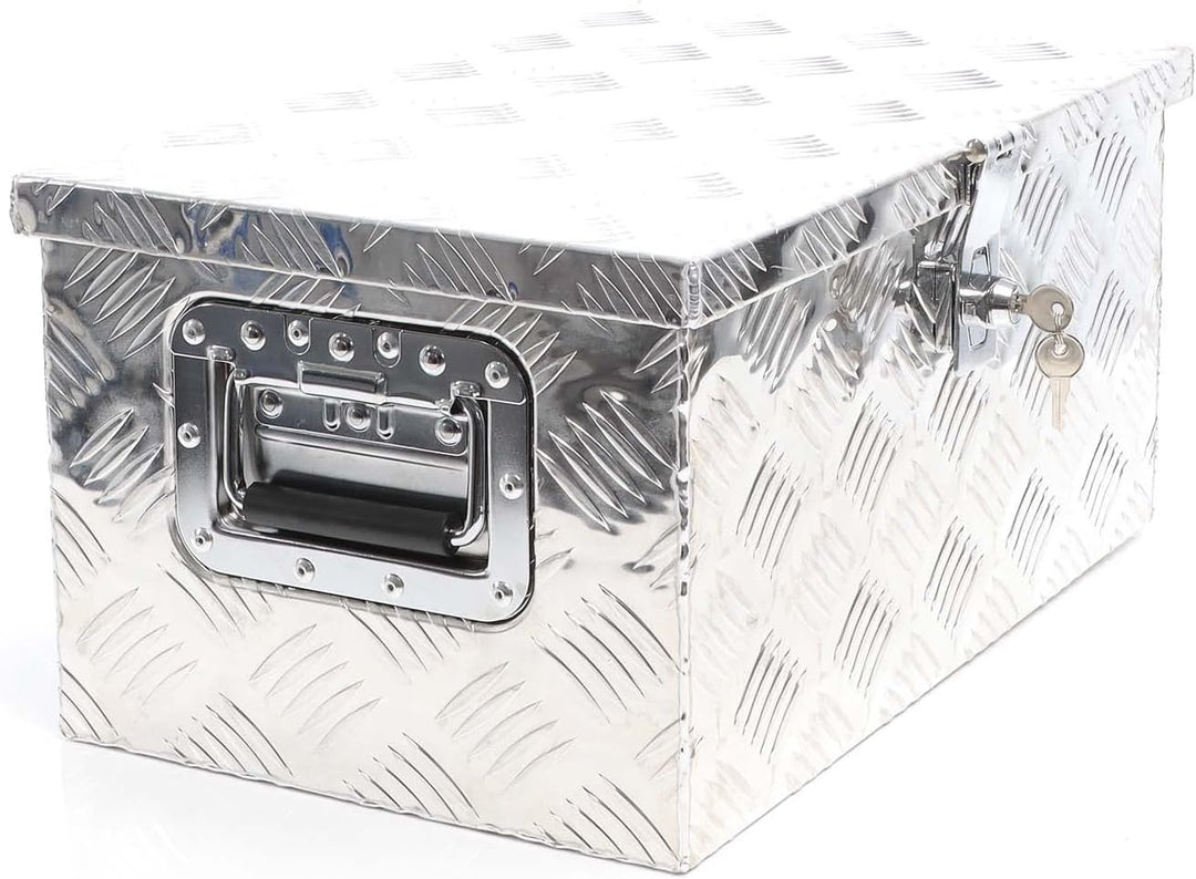 XPOtool Werkzeugbox Alu 50,8 x 30,5 x 24 cm, Silberfarbene Transportbox, Werkzeugkiste inkl. Schlüss