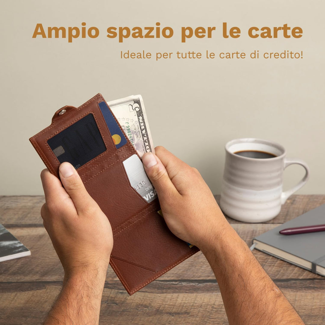 DONBOLSO Wallet NextGen Leder - Slim Wallet mit Münzfach - Geldbeutel mit RFID Schutz - Kartenetui b