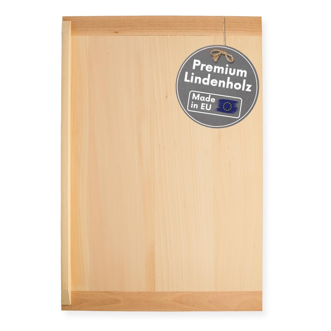 Made in EU Topanbieter999 Backbrett Lindenholz 60x40 cm - Vielseitiges Schneide- und Arbeitsbrett fü