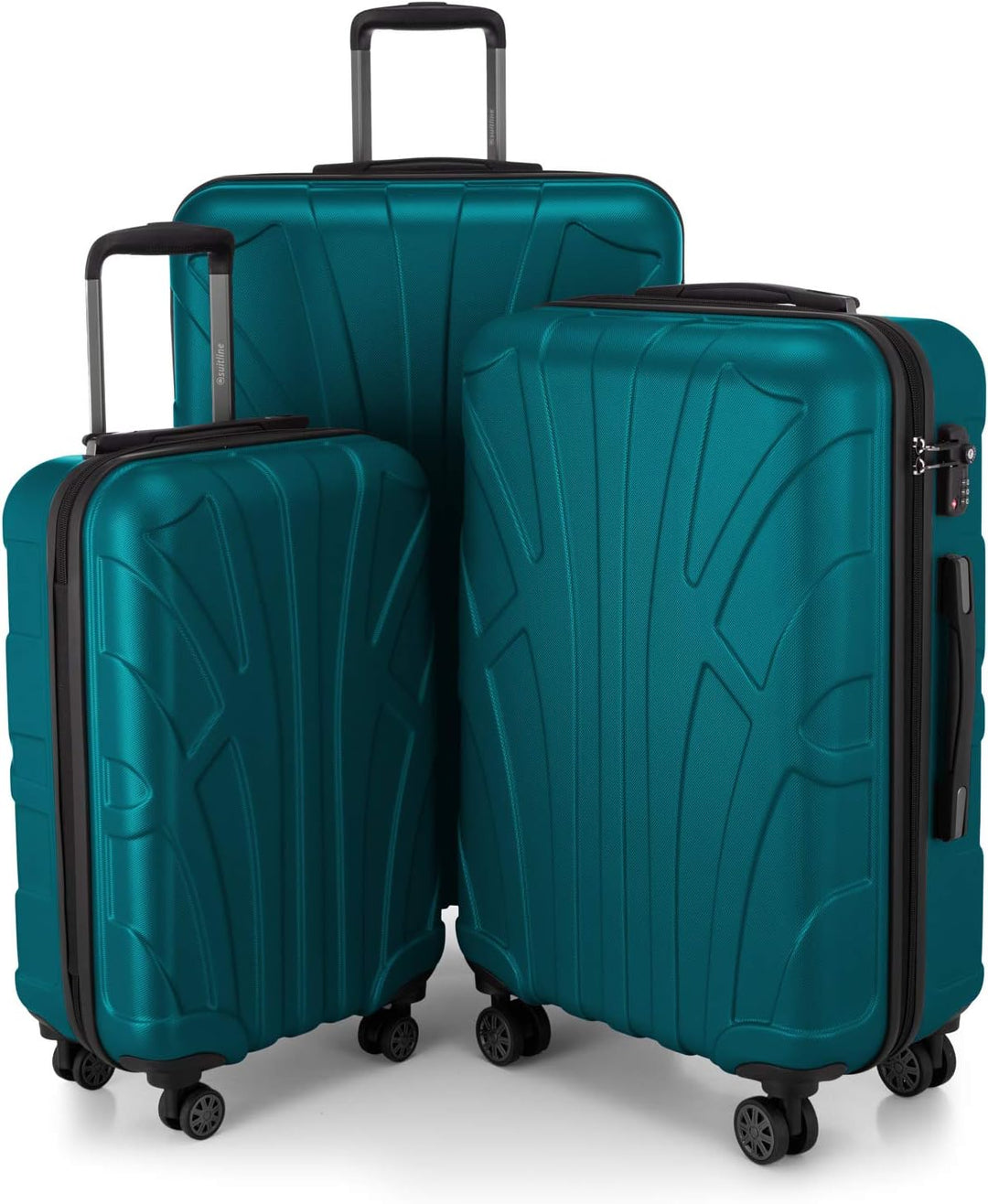 Suitline 3er Koffer-Set Trolley-Set Rollkoffer Hartschalen-Koffer Reisekoffer, TSA, (55 cm, 66 cm, 7