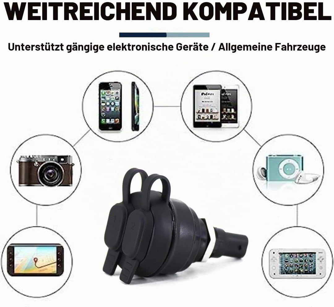 5 V USB-Ladegerät für Motorrad, Netzadapter mit zwei Anschlüssen für BMW R1200GS R1250GS R1250RT R12