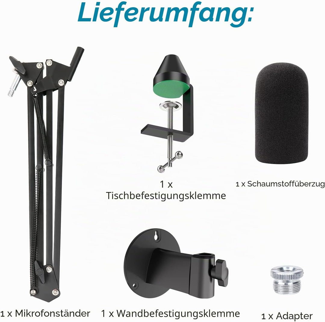 YOUSHARES Mikrofon Arm, Mikrofonarm HyperX QuadCast, Mikrofon Wandhalterung, Metall Tisch Mounting K
