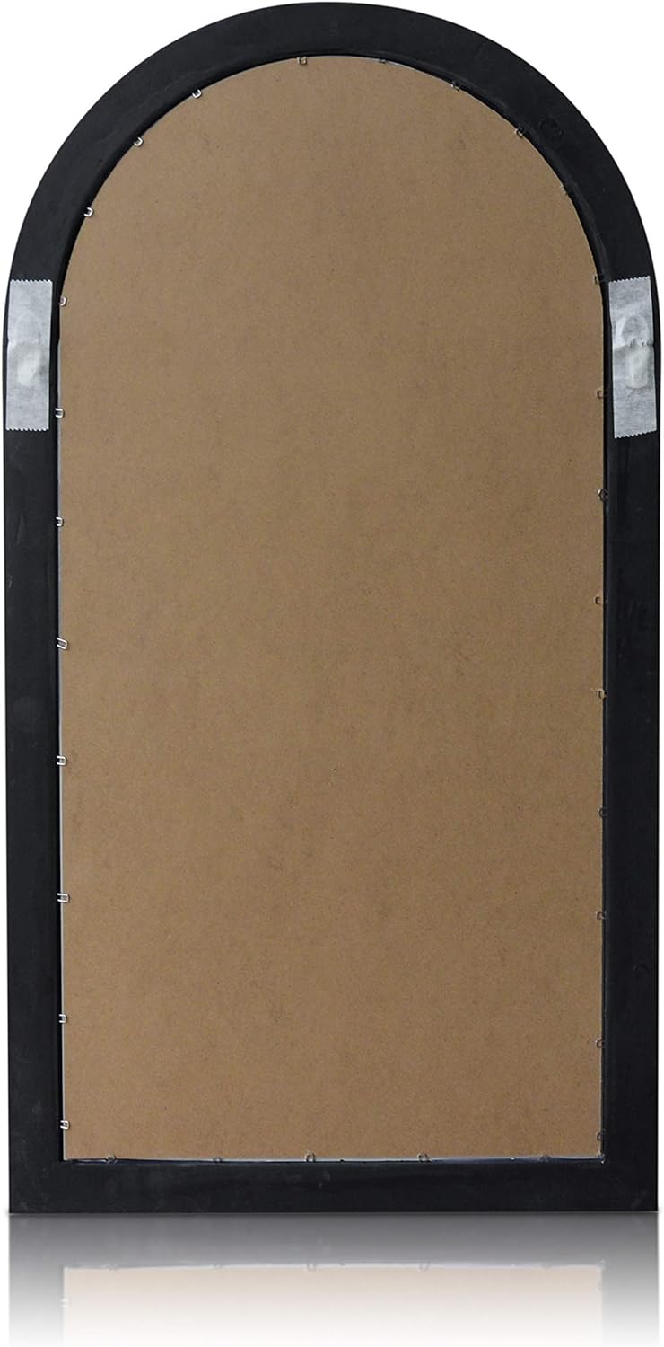 Antic by Casa Chic - Französischer Fensterspiegel - 46x86 cm - Fester Rahmen - Matt Schwarz 46 x 86