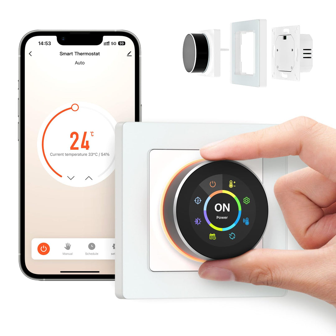 MIUCDA Smart Knopf Thermostat WiFi für Elektrische Fussbodenheizung，55x55 Raumthermostat Fussbodenhe