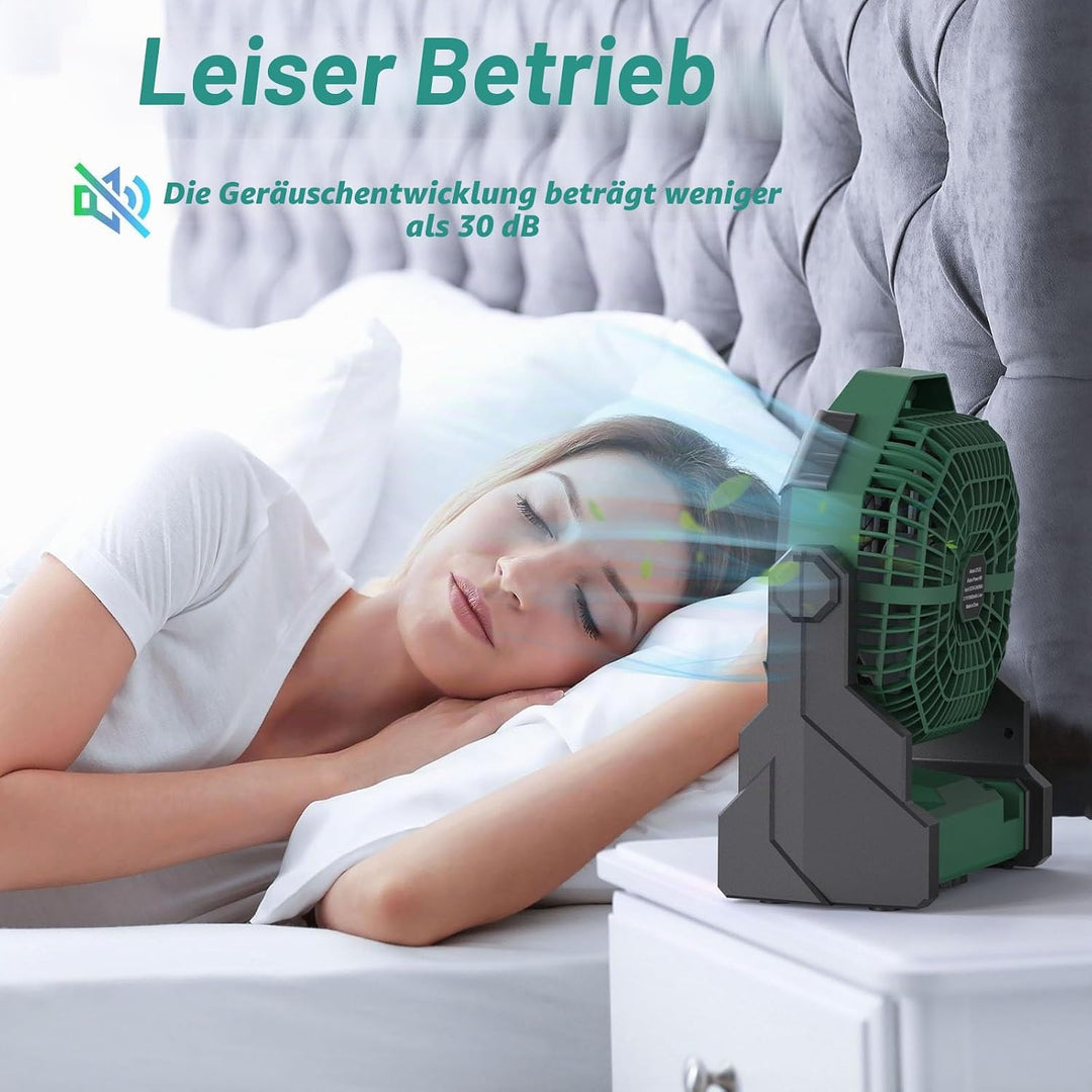 Batteriebetriebener Ventilator, 10400 mAh Campingventilator, wiederaufladbar, tragbarer Ventilator m