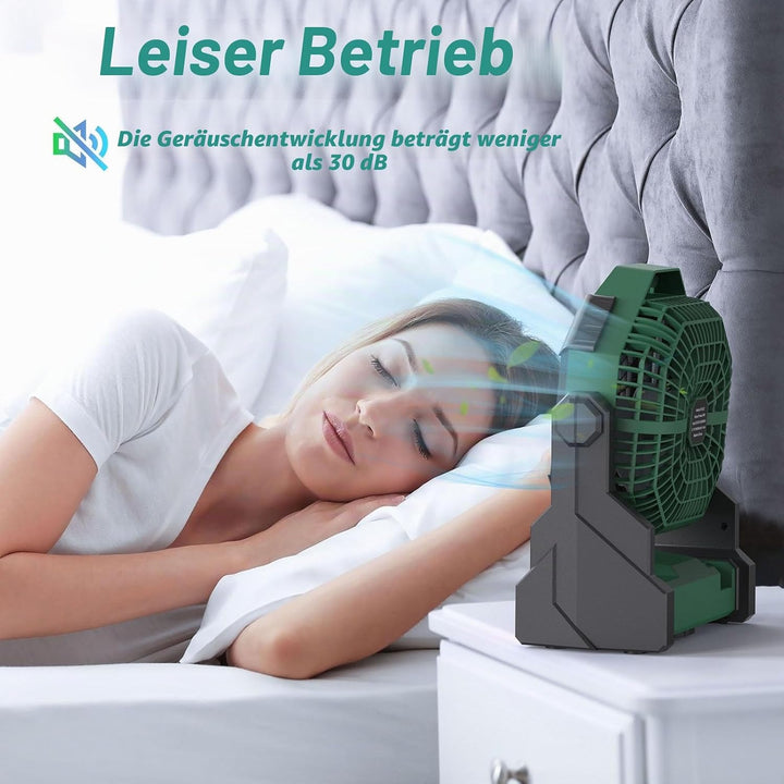 Batteriebetriebener Ventilator, 10400 mAh Campingventilator, wiederaufladbar, tragbarer Ventilator m