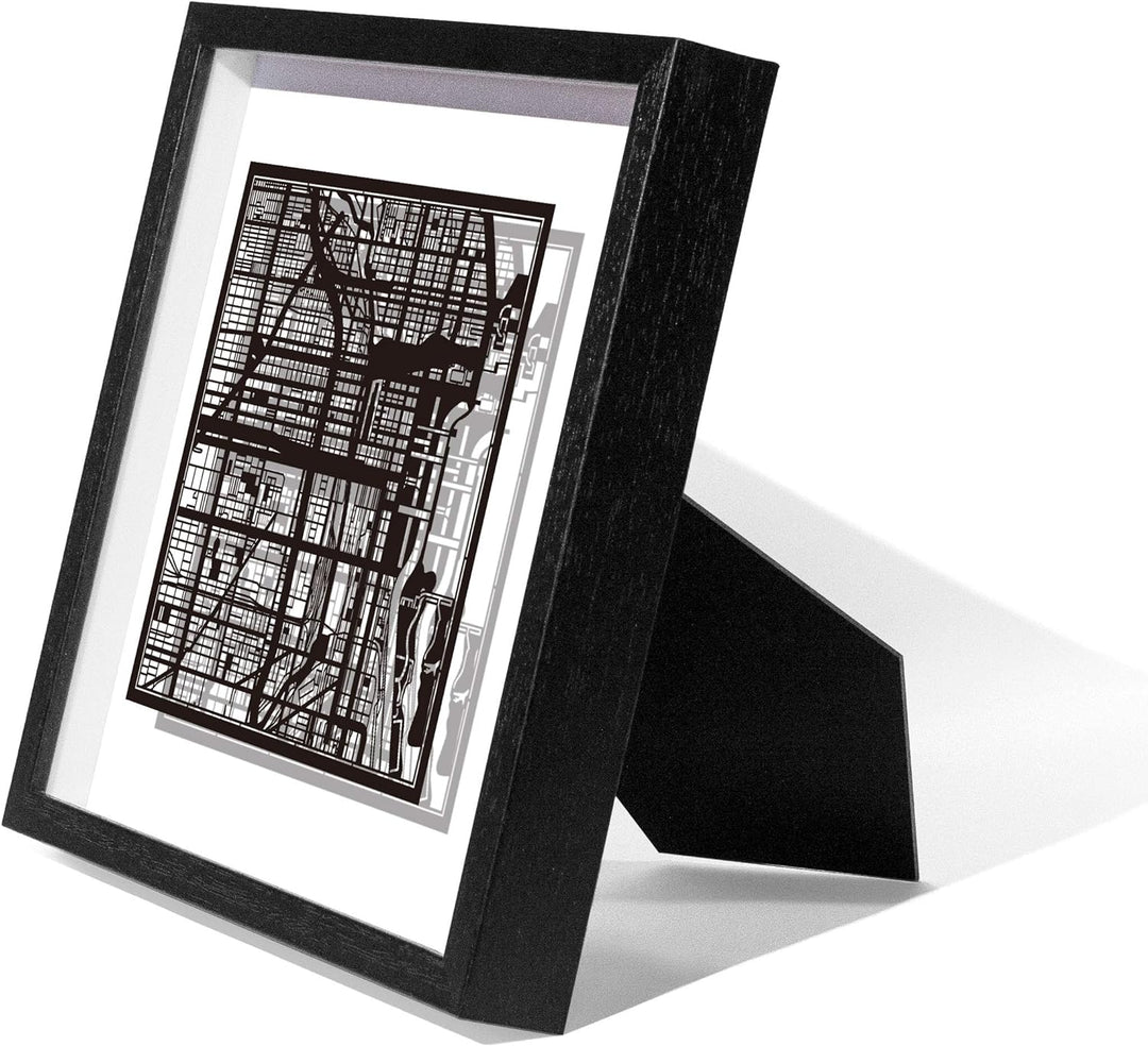 O3 DESIGN STUDIO - Marco de Papel para mapas, 22,8 x 22,8 cm, en Caja de Regalo, Fondo, autocambiant