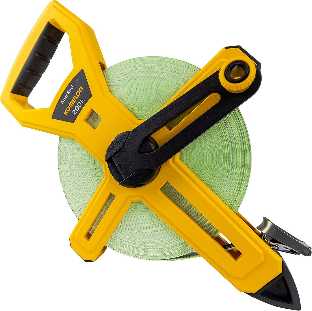 Komelon 6622 Fiberglas-Massband mit offener Rolle, 60 m 200ft - Fiberglass, 61 m