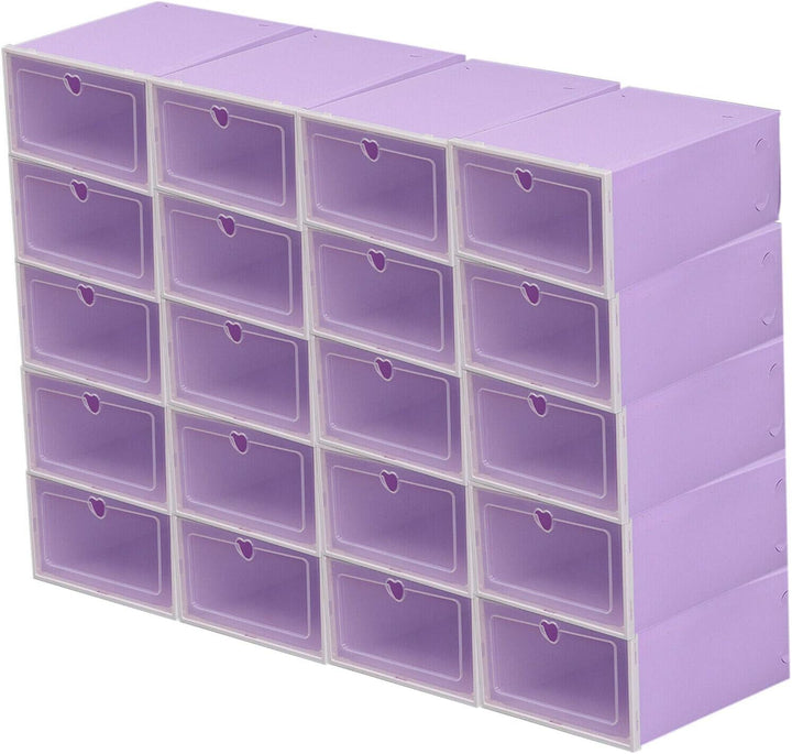 Esyogen 20 Set Schuhbox Set Schuhkarton Schuhkasten Aufbewahrung stapelbar Set Transparent Schuhkart