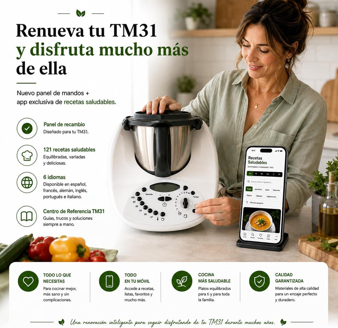 Thermomix TM31 Knopf | Frontpanel komplett mit Membran-Tastatur | Ersatzteile, Zubehör für den Therm