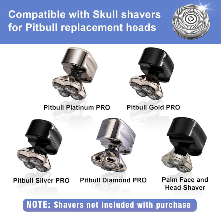 8 Stück Ersatzköpfe kompatibel mit Skull Shaver Pitbull Elektrorasierer