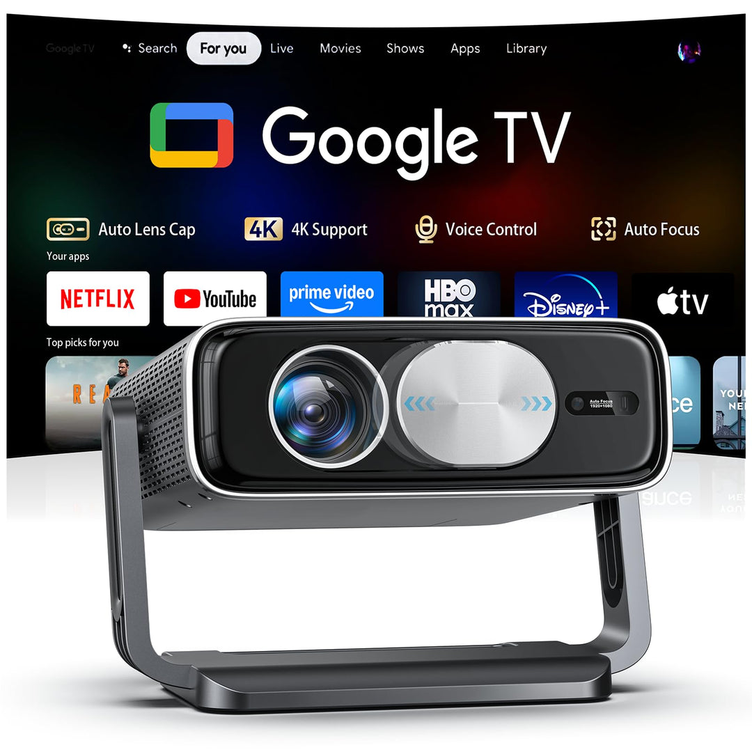 Smart Beamer mit Autofokus & automatischer Trapezkorrektur, WiFi Bluetooth Full HD 1080P, 500 ANSI