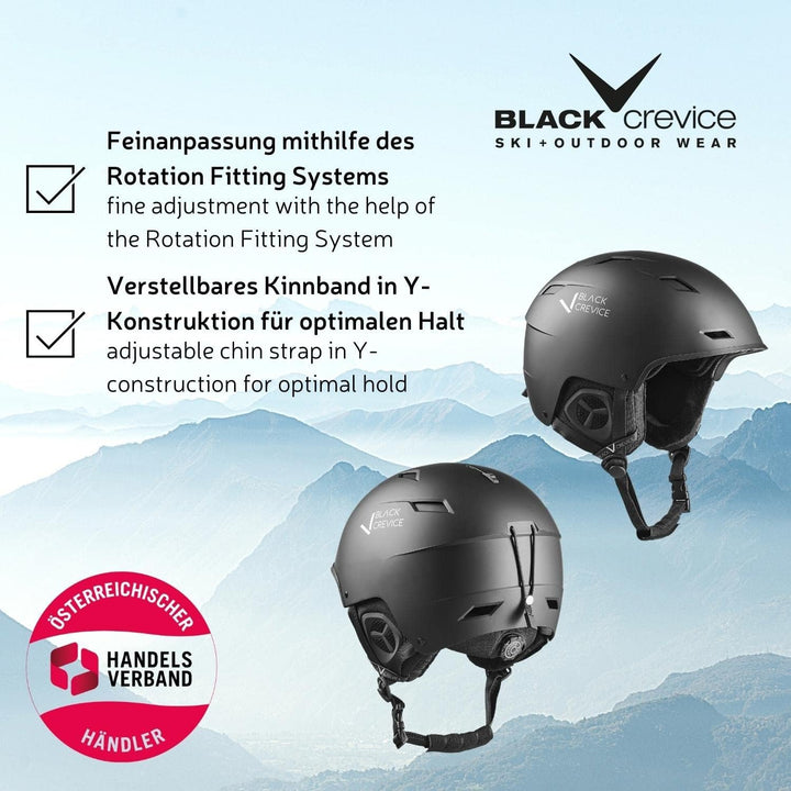Black Crevice Skihelm GERLOS I Atmungsaktiver Skihelm Herren & Damen mit Lüftungsöffnungen I Hochwer
