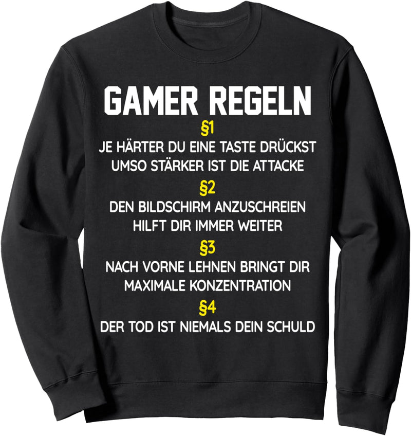 Video Game Jungs Zocker Controller Computer Gamer Regeln Sweatshirt