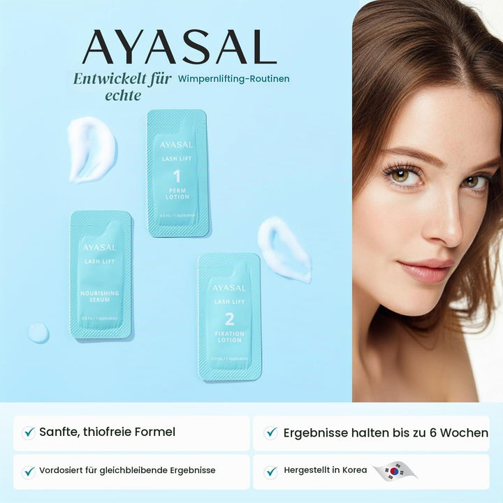 AYASAL Lash Lift Kit Refills: Step 1+2 Refill Set, Korean Thio-Free Lash Perm - Professional Long La