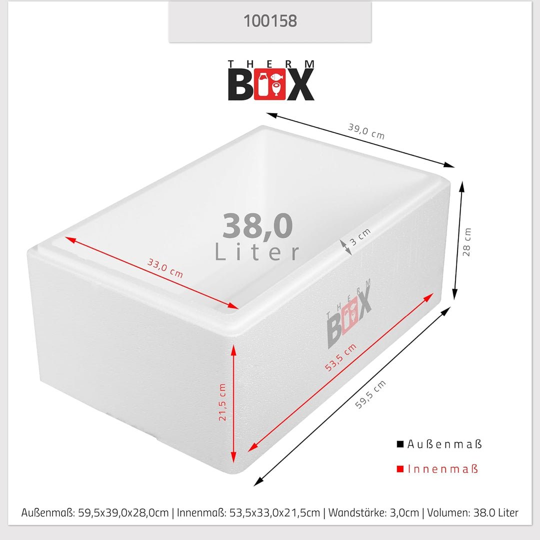 THERM BOX Styroporbox 24L bis 45L Verschiedene Grössen Isolierbox Thermobox Kühlbox Warmhaltebox Wie