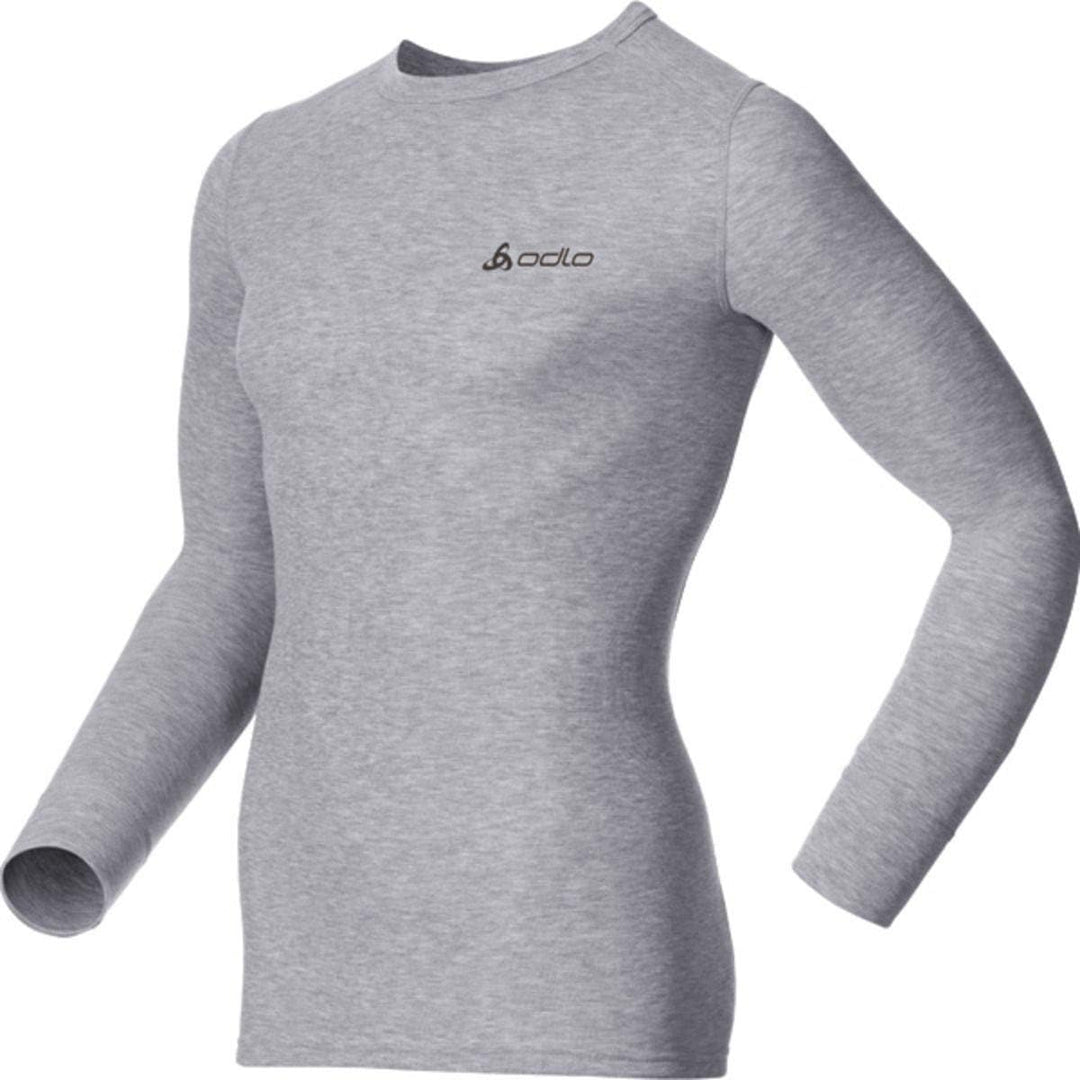 Odlo Herren Langarm Tshirt Crew Neck Warm XL Grau (Grey Melange), XL Grau (Grey Melange)
