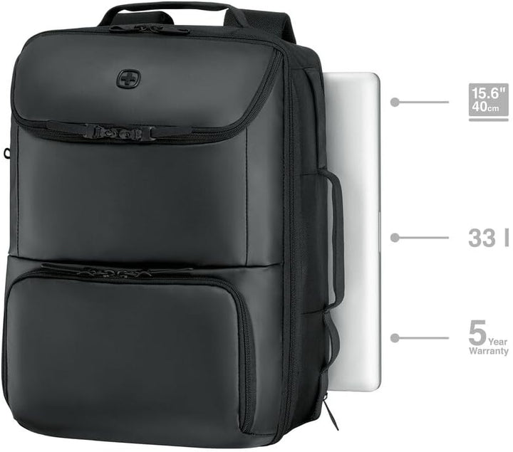 WENGER UrbanOne Travel Backpack, Laptop-Rucksack mit Klappöffnung, Notebook bis 15,6 Zoll, 33 l, Han