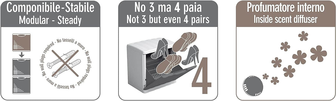 Stefanplast 30340 Schuhschrank-Box, Aufbewahren, In Rattanoptik aus Kunststoff, 40 x 30 x 40 cm
