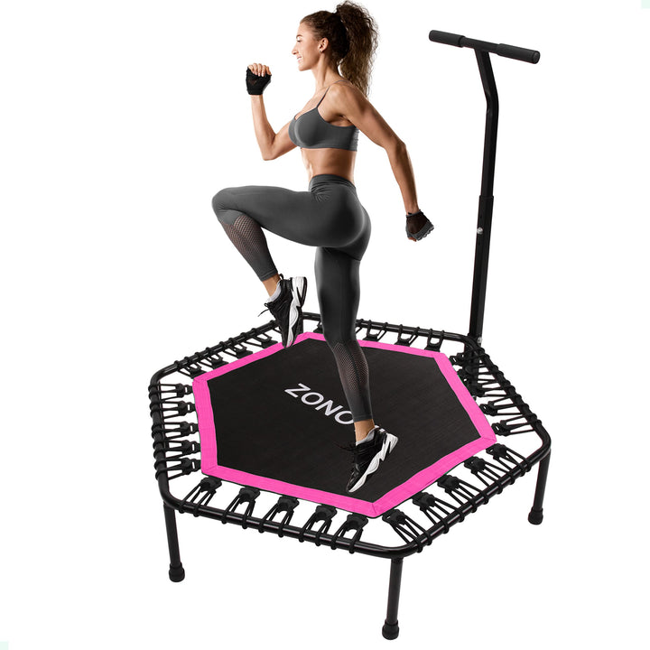 Fitness-Trampolin - 250 Kilo - Mini Trampolin - Schwarz - Pink - 106 cm - 42 Zoll