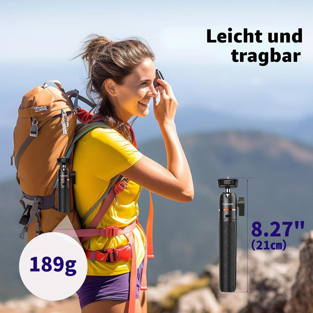 rubesee 62.5cm Mini Stativ Kamera, Tischstativ für Fotografie, Handy Stativ mit 5 Stufen Einstellung