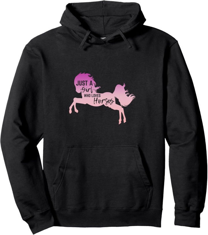 Girl Who Loves Horses Horse Lover Gifts Riding Gift Idea Pullover Hoodie