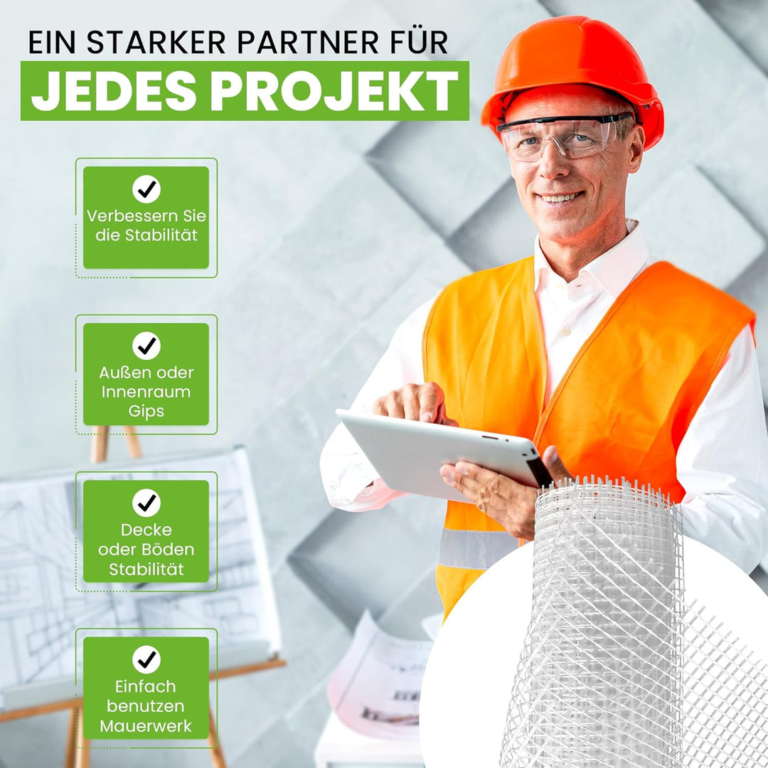 50 m² Putzgewebe 110 g/m² Glasfasergewebe Armierungsgewebe 5.5 Kilogramm, 5.5 Kilogramm