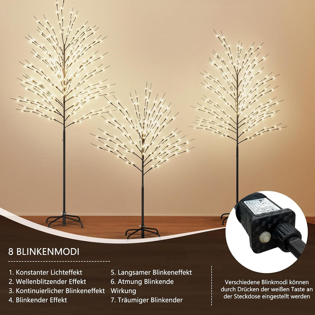 SUNYRISY 210cm LED Baum Lichter für Weihnachtsdeko Innen/Aussen, Metall LED Weihnachtsbaum für Wohnz