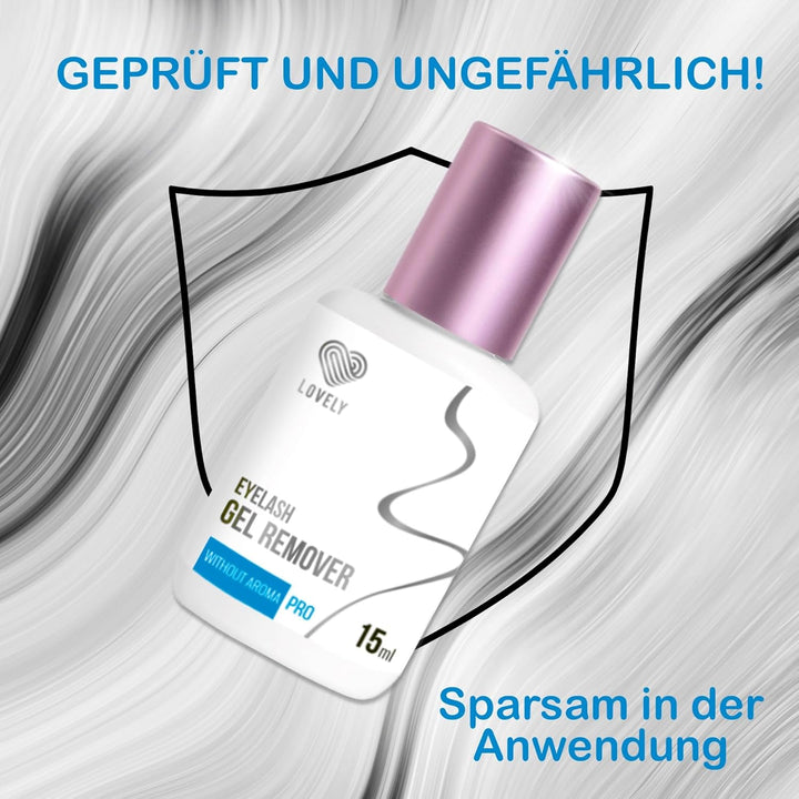LOVELY Gel Remover für Wimpernverlängerung 15ml Geruchlos | schnelle entfernung von Lash Extensions