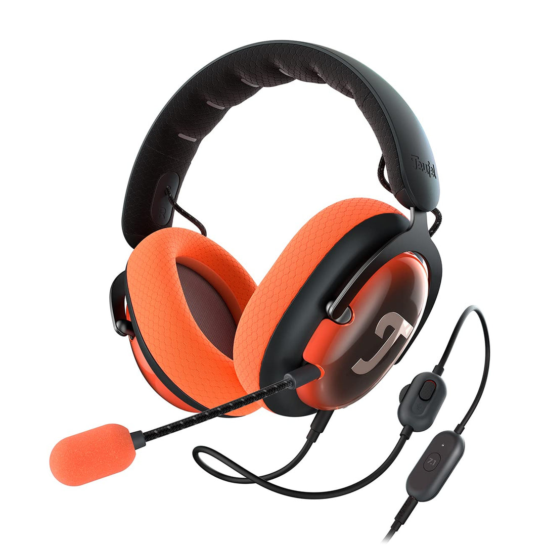 Teufel ZOLA Gaming Kopfhörer mit 7.1 USB-Soundkarte Schwarz Orange, Schwarz Orange