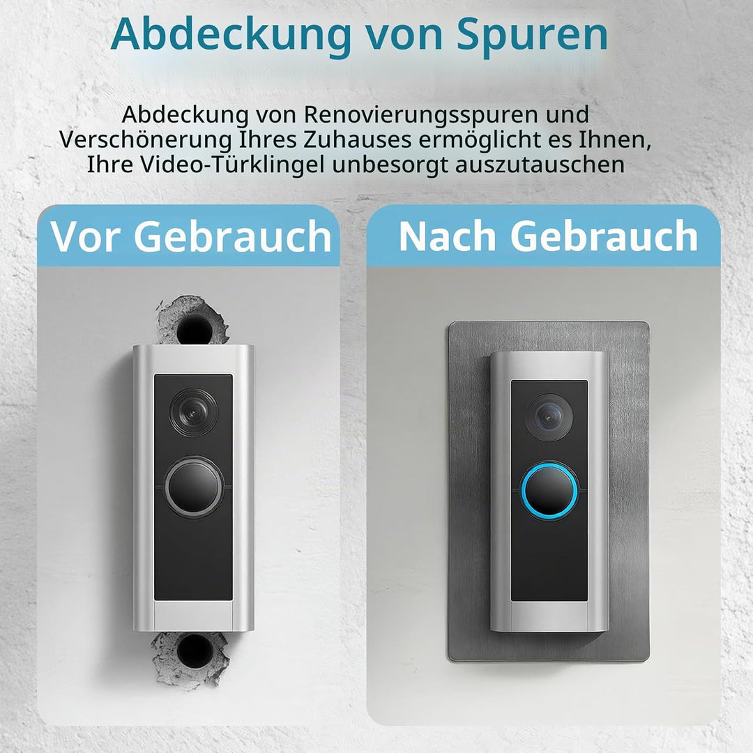 Edelstahl-Blende für Ring Video Doorbell Pro - Wandplatte für Video Klingel mit Kamera, Geeignet für