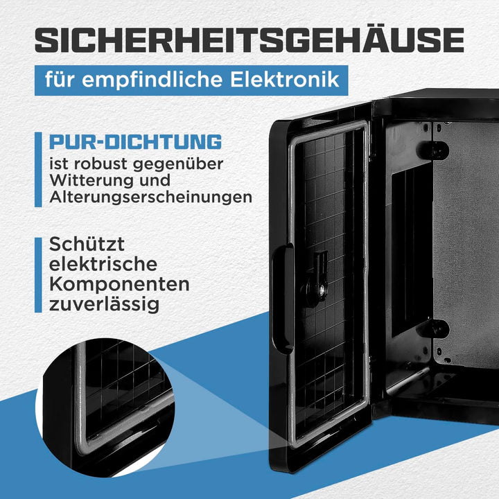 BOXEXPERT® Verteilerkasten aussen wasserdicht [ABS Kunststoff IP65 Gehäuse] schwarz (Serie Fleet) 60