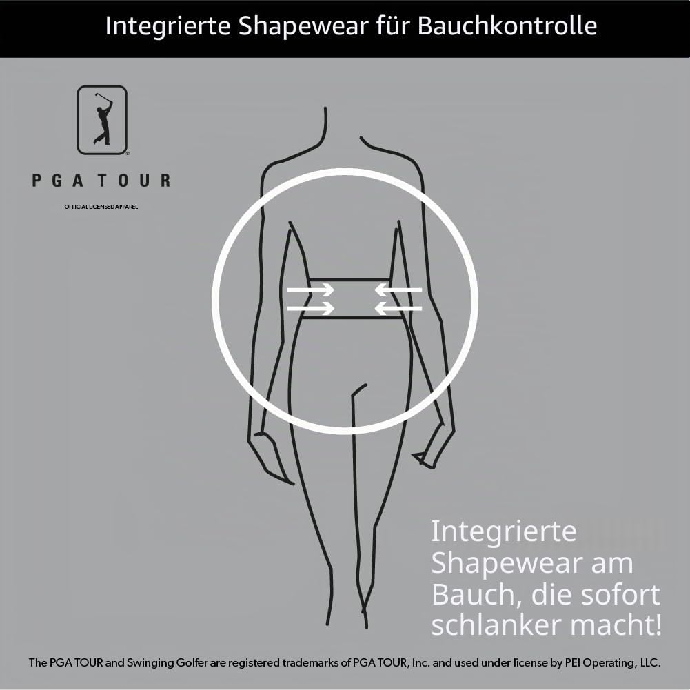 PGA TOUR Damen Golfhose Golfhose Zum Überziehen mit Bauchkontrolle XS Schwarz (Black Iris), XS Schwa