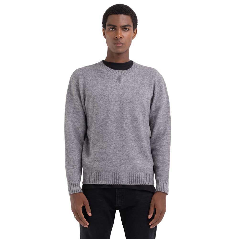 Replay Herren Pullover M M06 Medium Grey Melange, M M06 Medium Grey Melange