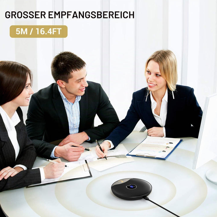 TONOR USB Konferenzmikrofon, 360 Grad omnidirektionales PC Computer Kondensator Mikrofon mit Stummsc